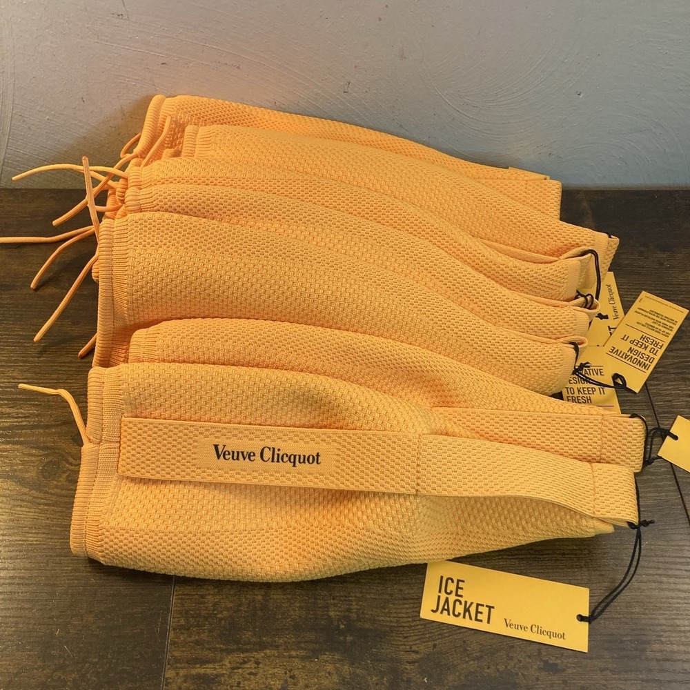 Veuve Clicquot Ice Jacket for Champagne Bottle Lot of 9 Orange Insulated Cooler